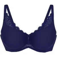 Triumph Bügel-BH "Amourette W01", Damen, Gr. 90, Cup F, blau (admiral), Microtouch, Obermaterial: 68% Polyamid, 32% Elasthan, BHs Bügel-BH, verkleinert die Brust optisch um eine Cup-Größe