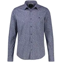 Lerros Langarmhemd "Herrenhemd mit angesagtem Printmuster aus Baumwollmix", Herren, Gr. XL, Normalgrößen, bunt (classic navy), 97% Baumwolle, 3% Elasthan, Hemden Langarmhemd