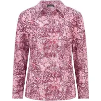 Goldner Hemdbluse "Kurzgröße Hemdbluse mit Paisley-Druck", Damen, Gr. 25, bunt (bordeaux, gemustert), Modern, figurumspielend, V-Ausschnitt, Manschette, Blusen Hemdbluse, Sattel im Rückteil