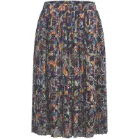 Goldner Maxirock "Kurzgröße Plisseerock mit Paisley-Druck", Damen, Gr. 23, marine, bunt, gemustert, Modern, lässig geschnitten, Röcke Maxirock, kominierstarker Print