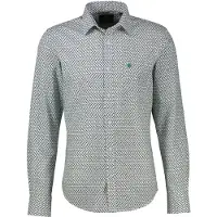 Lerros Langarmhemd "Sportliches Herrenhemd mit modernem Minimalprint-Design", Herren, Gr. XXL, Normalgrößen, grün (broken weiß), 100% Baumwolle, Hemden Langarmhemd