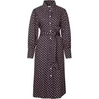 Seidensticker Blusenkleid , Damen, Gr. 5XL (50), Normalgrößen, Langarm, schwarz-weiß (braun), 100% Viskose, bedruckt, regular fit, Kleider Blusenkleid, 1/1 Kragen Druck