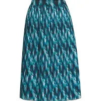 Goldner Plisseerock "Plisseerock mit grafischem Karo-Druck", Damen, Gr. 42, grün (smaragd, gemustert), Obermaterial: 100% Polyester PES., Röcke Plisseerock, knitterfei