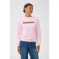 Kaffe Sweatshirt "Damen Sweatshirt KAmila", Damen, Gr. XL, rosa (ballerina, braun print), Obermaterial: 85% Baumwolle CO. 15% Polyester PES., Sweatshirts Sweatshirt