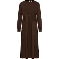 Culture Midikleid "Damen Kleid CUajda", Damen, Gr. S, N-Gr, braun (coffee bean), Obermaterial: 65% Baumwolle CO. 33% Polyester PES. 2% Elasthan EL., Kleider Midikleid