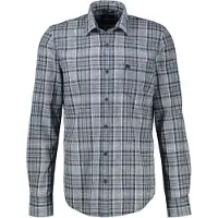 Lerros Karohemd "Herrenhemd mit Karomuster aus weichem Baumwollmix", Herren, Gr. XL, Normalgrößen, grau (classic navy), 72% Baumwolle, 28% Polyester, Hemden Karohemd