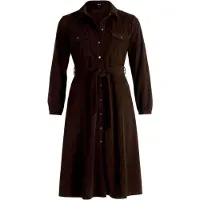 Zero Cordkleid "Cordkleid mit Bindegürtel", Damen, Gr. 38, EURO, schwarz (schwarz coffee), Obermaterial: 100% Polyester PES., Kleider Cordkleid