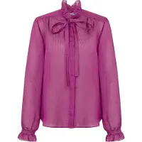 Seidensticker Klassische Bluse , Damen, Gr. XS (34), fuchsia, 83% Viskose, 17% Polyester, unifarben, regular fit, Blusen Klassische Bluse, 1/1 Stehkragen Uni