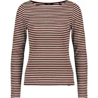 Zero Basic Shirt mit U-Boot-Ausschnitt in Cream/Brown | Gr.: 40