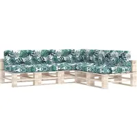 Syfax Palettensofa-Auflagen 7 Stk. Blattmuster