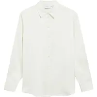 Comma Langarmbluse , Damen, Gr. 40, weiß, Web, Obermaterial: 53% Viskose, 47% Polyester, unifarben, normal hüftbedeckend, Rundhals, Blusen Langarmbluse, mit Viskose / leicht schimmernd