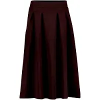 Vera Mont Midirock "Midirock mit Gummizug", Damen, Gr. 42, braun (schwarz maroon), Einsatz: 54% Viskose CV. 40% Polyester PES. 6% Elasthan EL., Röcke Midirock