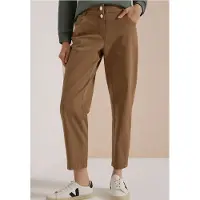 Cecil Stoffhose , Damen, Gr. 33, Länge 28, creamy mocha, Web, Obermaterial: 97% Baumwolle, 3% Elasthan. Futter: 100% Baumwolle, unifarben, lang, Hosen Stoffhose