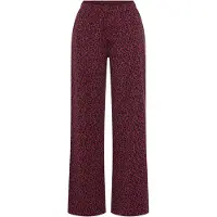 s.Oliver Pyjamahose , Damen, Gr. 36/38, N-Gr, rot (bordeaux, gemustert), Single Jersey, Obermaterial: 50% Baumwolle, 50% Viskose, gemustert, bequem lang, Hosen Pyjamahose, mit weitem Bein