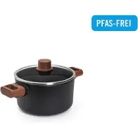 Woll Eco Logic QXR Topf, Ø 20 cm, 12 cm hoch, 3 Liter, mit 2 Holz-Seitengriffen