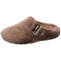Verbenas Hausschuh "YORK BUDAPEST", Damen, Gr. 40, braun (dunkelbraun), Textil, unifarben, Basic, Schuhe Hausschuh, Homeslipper, Pantoffel, Wohlfühlschuh mit Logo-Schriftzug