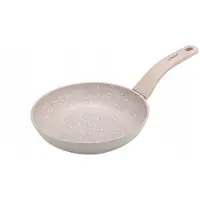 Galicja Traditionelle Bratpfanne mit Marmor-Antihaftbeschichtung GRANITA 16 cm, beige Antihaftbeschichtung, rutschfester Griff