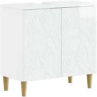 vidaXL Waschbeckenschrank DELFT Hochglanz Weiß 59,5 x 31,5 x 59 cm