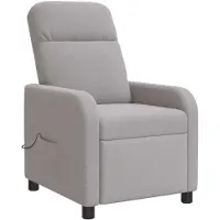 vidaXL Massage Relaxsessel Hellgrau Bouclé