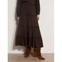 Apricot Maxirock "Stufenrock in langer Länge", Damen, Gr. XS (34), braun, gewebt, Obermaterial: 83% Viskose CV. 17% Nylon NY., uni, Modisch, Röcke Maxirock, mit Rüschen