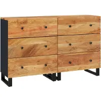 vidaXL Sideboards 2 Stk. 60x33x75 cm Massivholz Akazie