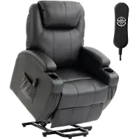 HOMCOM Fernsehsessel Relaxsessel mit Aufstehhilfe, Liegefunktion, USB-Anschluss