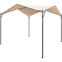 The Living Store Pavilion Partyzelt Überdachung 3x3 m Stahl Beige