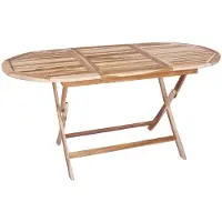 Syfax Klappbarer Gartentisch Natur 160 x 80 x 76 cm Massivholz Teak
