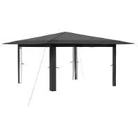Syfax Pavillon ohne Seitenwand 4 x 4 m Hellgrau und Anthrazit