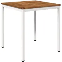 vidaXL Gartentisch Natürlich und Weiß 70 x 68,5 x 75 cm