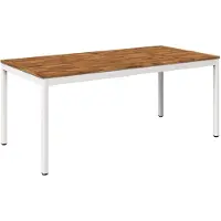 vidaXL Gartentisch Natürlich und Weiß 147 x 88,5 x 75 cm