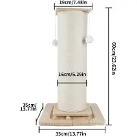 StarTech.com Kratzbaum für Katzen - Kratzsäule 60 cm - Hängender Ball - Sisalseil - Rutschfeste Matte - Massivholz - Einstufig