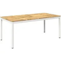 vidaXL Gartentisch Weiß 180 x 88,5 x 75 cm Massivholz Akazie