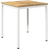 vidaXL Gartentisch Weiß 70 x 68,5 x 75 cm Massivholz Akazie