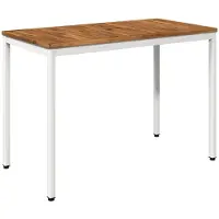 Syfax Gartentisch Natur und Weiß 108,5 x 55 x 75 cm Massivholz Akazie