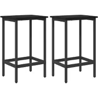 Syfax Barhocker 2 Stk. Schwarz Eichen-Optik 40 x 32 x 74 cm