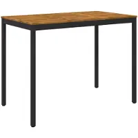 vidaXL Gartenbar-Tisch Natürlich und Schwarz 141 x 80,5 x 105 cm