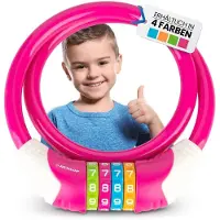 Dunlop Fahrradschloss Kinder Fahrrad Schloss - Sicherheitsstufe 5 Zahlenschloss mit 4 Farb Einteilung zum besseren Merken der Kombination I Bike Fahrradschloß Lock für Kinder (Pink)