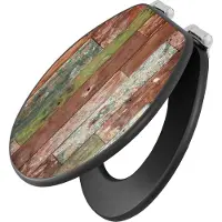 Banjado Design WC Sitz Anthrazit mit Absenkautomatik MDF - Buntes Holz - hochwertiger MDF Klodeckel/WC-Sitz mit Universal Scharnieren für alle gängigen Toiletten [TDA 12140]