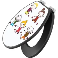 Banjado Design WC Sitz Anthrazit mit Absenkautomatik MDF - Happy Kids - hochwertiger MDF Klodeckel/WC-Sitz mit Universal Scharnieren für alle gängigen Toiletten [TDA 10250]