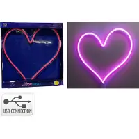 Koopman Herz Neon Lampe Dekoration 34x32cm LED Beleuchtung