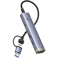 Baseus Hub 4in1 UltraJoy USB-A&USB-C auf 4xUSB3.0+USB-C (grau)