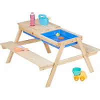 Northix Picknickbank für Kinder mit Wasser- und Sandspieltisch