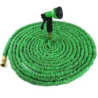 Markenlos Gartenschlauch erweiterbar 15m grün - Mit Messinganschlüssen und Spritzpistole