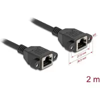 DeLOCK 90785, 2 m, Cat6a, S/FTP (S-STP), RJ-45, RJ-45, Schwarz