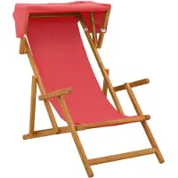 vidaXL Liegestuhl 2 pcs 3 Position Massives Eukalyptus Holz Rot