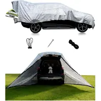 Markenlos Alu Schattennetz Auto Hund 3x4m, 85% UV-Schutz, Aluminium-HDPE Hitzeschutz mit Ösen, Luftdurchlässig & Reflektierend für Camping Sonnenschutz, Wohnmobil & Garten mit Zubehör