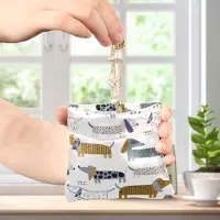 Markenlos Süße Dackel-Damen-Geldbörse aus Leder, Münz- und Wechselgeldbörse, einzigartige Make-up-Tasche für Frauen, Jungen und Mädchen, niedliche Dackel, 4.33"(L) x 3.74"(W) x 0.39"(H), klassisch