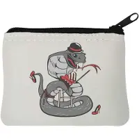 Markenlos Dancer Cobra The Snake Neopren-Münzgeldbörse, 10 x 11 cm, weiß, weiß, Einheitsgröße