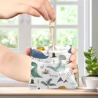 Markenlos Happy Dinosaurs Damen-Ledermünzbörse, einzigartiger Münzhalter für Männer und Frauen auf Reisen, Happy Dinosaurs, 4.33"(L) x 3.74"(W) x 0.39"(H), klassisch